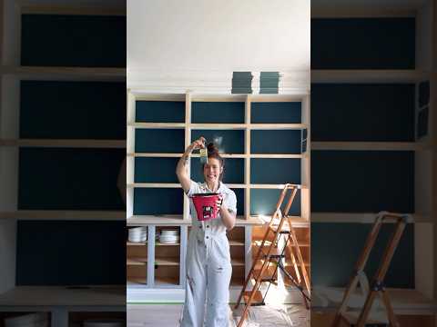 LOVE this paint! Color is Riverway by Sherwin Williams💖 #diy #sherwinwilliams #paintideas #builtins